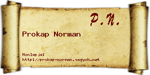 Prokap Norman névjegykártya